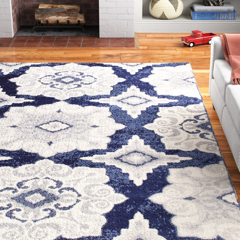 Andover Mills™ Mountview Floral Navy Blue Indoor Area Rug & Reviews